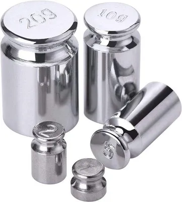 Productafbeelding van Kalibratieweegset van staal - 1 g / 2 g / 5 g / 10 g / 20 g - voor digitale weegschalen - corrosiebestendig - nauwkeurige kalibratie - weegset