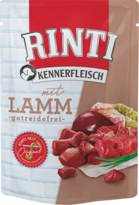 Produktbild von Rinti Kennerfleisch Lamm Frischebeutel – Nassfutter für ausgewachsene Hunde 10 x 400 g