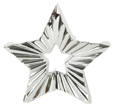 Produktbild von TrendLine Deko Stern Keramik16 x 3,5 x 15 cm silber