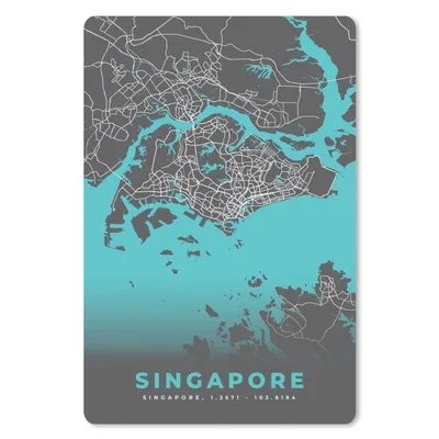 Produktbild von MuchoWow® Mauspad Mousepad Stadtplan - Blau - Singapur - Karte 18x27 cm - Mousepads - Maus Mat - Pad - Mausunterlage