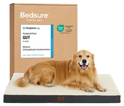 Produktbild von BEDSURE Orthopädisches Hundebett Große Hunde waschbar, 112x81cm grau
