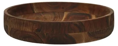 Imagen del producto de Cuenco Pomax de madera de acacia, color rojo, diámetro 30 cm, altura 6 cm