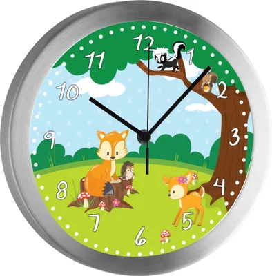 Produktbild von Funkuhr, Kinder Wanduhr, Kinderuhr, Kinderzimmer  Waldtiere