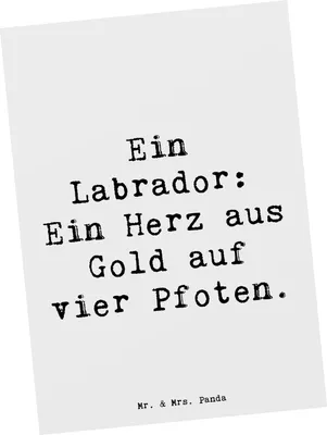 Produktbild von Mr. & Mrs. Panda Grußkarte Spruch Labrador Herz - Weiß - Geschenk, Ansichtskarten, Postkarte, Hunderassen Vielfalt, Hundefans, intelligenter Hund, Postkarten, Hundeliebe
