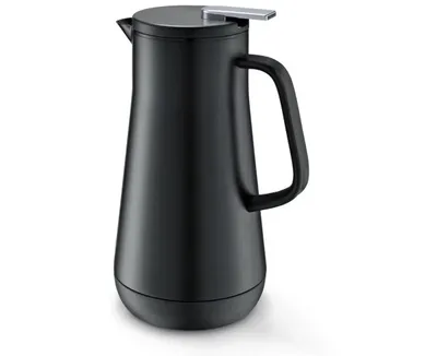 Produktbild von Isolierkanne 1L Thermoskanne Glas Edelstahl Heiß & Kalt Kaffee Tee Ausgießtaste