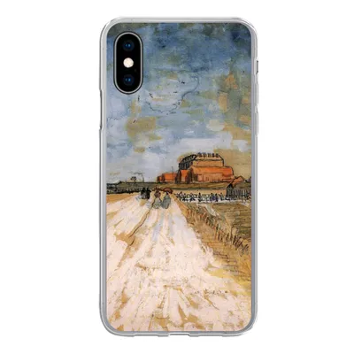 Produktbild von MuchoWow® Handyhülle Schutzhülle Hülle für iPhone X Straße entlang der Stadtmauern von Paris - Vincent van Gogh Silikon Softcase Handy Hülle - Handyhülle