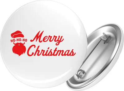 Produktbild von Huuraa Button Ho Ho Ho Santa Merry Christmas 25mm rund mit Sicherheitsnadel Ansteckbutton Geschenkidee