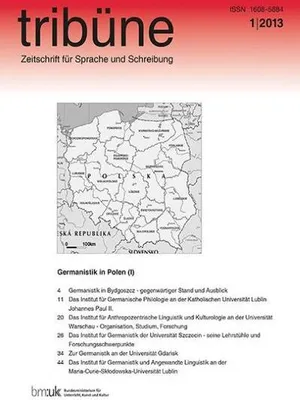 Produktbild von tribüne. zeitschrift für sprache und schreibung. 1/2013