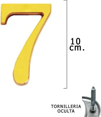 Immagine prodotto di Numero "7" Wolfpack in ottone 10 cm + viti, blister con 1 pezzo