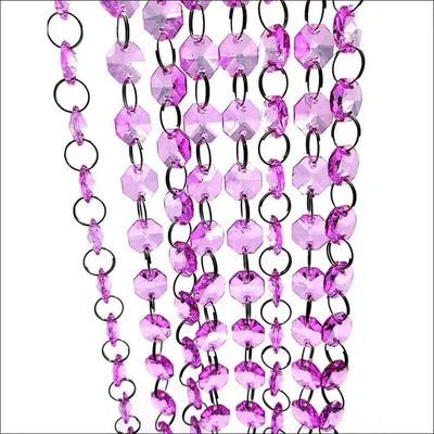 Produktbild von Türvorhang Kristall Perlen 5x 1m Lila Acryl 14mm 5 Stück