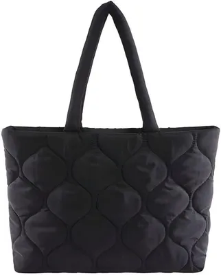 Produktbild von PolkaHome® Ästhetische gesteppte Tote Bag für Damen, große Shopper, Schultertasche für Arbeit, Büro, Reisen, Einkaufen, Schule