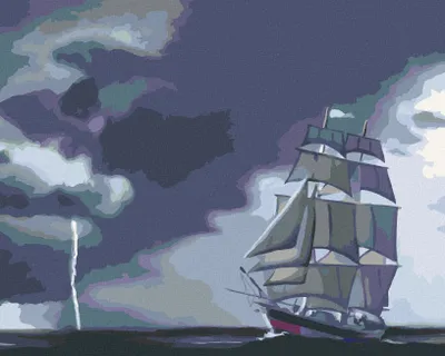 Produktbild von Zuty - Malen nach Zahlen - SEGELSCHIFF UND STURM (D. RUSTY RUST), 40x50 cm, ohne Keilrahmen