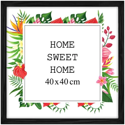 Produktbild von MG Design Schwarz Bilderrahmen 40 x 40 cm - Aus echtem Holz mit Acrylglas, zum Aufhängen & Aufstellen, für Fotos, Poster & Puzzle