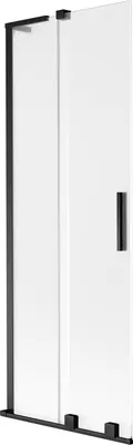 Produktbild von Mexen Velar L Badewannenabtrennung 2-flügelig verschiebbar 75 x 150 cm, Milchglas, Schwarz - 896-075-003-31-70