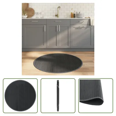Obrázek produktu pro The Living Store Koberec Round Grey 100 cm Bamboo