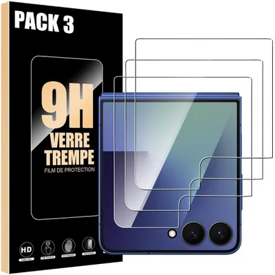 Image de 3 Verre Trempé pour Samsung Galaxy Z Flip 7, Protection d'écran Anti-Rayures 9H Antichoc Transparent