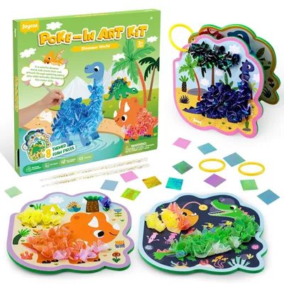 Immagine prodotto di Kit per creare opere d'arte in stile "poke" per bambini. Set per attività manuali a tema mondo dei dinosauri