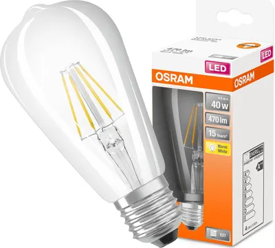 Zdjęcie produktu dla LEDVANCE 4058075434424, 4 W, 40 W, E27, 470 lm, 15000 h, Ciepłe białe