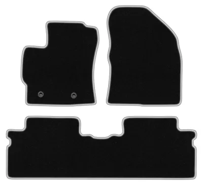 Image de Tapis de sol en moquette pour Toyota Verso 2009-2013 (monospace) – jeu 4 pièces, noir/argent, sur mesure – Wielganizator CARLUX
