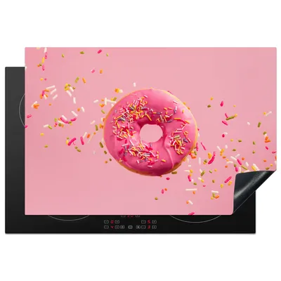 Produktbild von KitchenYeah© Herdabdeckplatte Donut - Rosa - Bonbon , 78x52cm, Küche Deko, Glaskeramikkochfeld Herdabdeckung, Abdeckplatte fùr Kochfeld