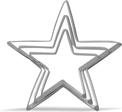 Produktbild von Ausstechformen-Set Sterne Edelstahl 3-teilig 10,5 cm 8,5 cm 6,5 cm