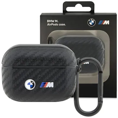 Produktbild von BMW BMAPWMPUCA2 AirPods Pro Cover schwarz/schwarz Carbon Double Metal Logo