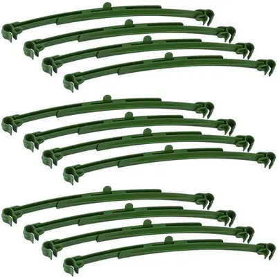 Zdjęcie produktu dla Ibenzoa® Regulowane opaski do roślin, zestaw 12 sztuk, wykonane z tworzywa sztucznego – długość 25,5–35,5 cm, średnica 11 mm, podpory do roślin i pomoc w wspinaczce dla pomidorów i roślin pnących