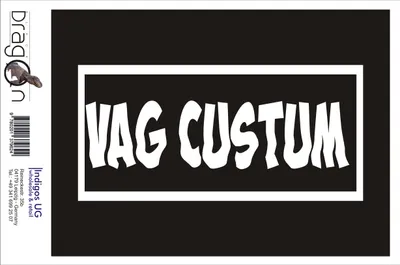 Produktbild von Aufkleber / Autoaufkleber - JDM / Die cut / Auto / OEM - Vag custum - 210x100mm schwarz - Heckscheibe / Heckscheibenaufkleber