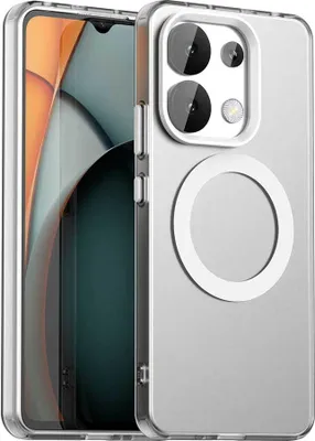 Image de Etui magnétique pour Xiaomi Redmi Note 13 4G, étui antichoc fin, mat et translucide Blanc