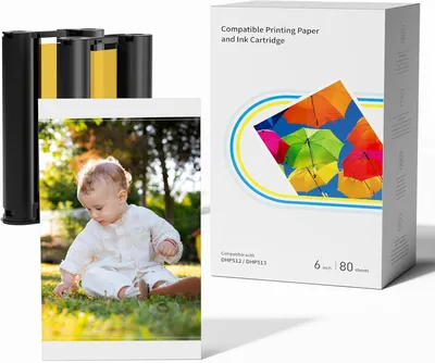 Produktbild von Liene Amber 80 Blatt 4"x6" Fotopapier + 2 Farbbänder, kompatibel mit M100/M200/M110/M210, Thermosublimation Wasser- & Oxidationsschutz