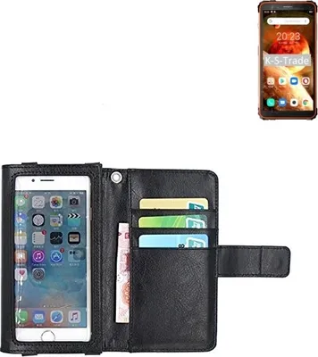 Produktbild von K-S-Trade Handy Hülle Schutz Hülle Kompatibel mit Blackview BV6600 Case mit Displayschutz / Schutzfolie Flip Cover Wallet case Etui Hülle schwarz