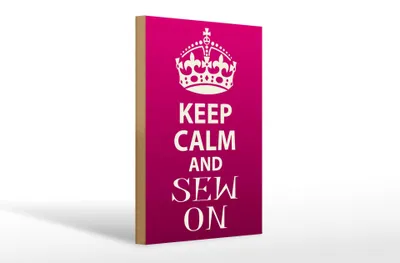Produktbild von Holzschild Spruch 20x30cm Keep Calm and sew on