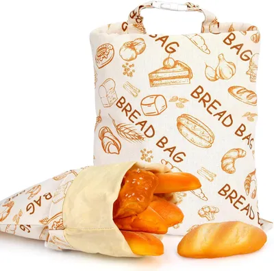 Produktbild von Brotkasten Bienenwachs-Brotbeutel für Sauerteig, 43 x 30 cm, wiederverwendbarer selbstgemachter Brotbeutel, Baumwoll-Lebensmittelaufbewahrungsbeutel,