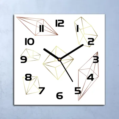 Produktbild von Wanduhr Echt-Glas-Küchenuhr Geometrische Formen Quarz 30x30 Deko Bilder