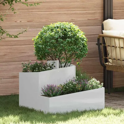 Produktbild von "2026 Aktion"Garten-Pflanzgefäß Moderne - Pflanzkübel - Blumentopf Silber 60x60x50cm Verzinkter Stahl NEU977943 - Beete