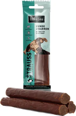Produktbild von Chewies Hundezigarren Strauß + Beeren 75 g