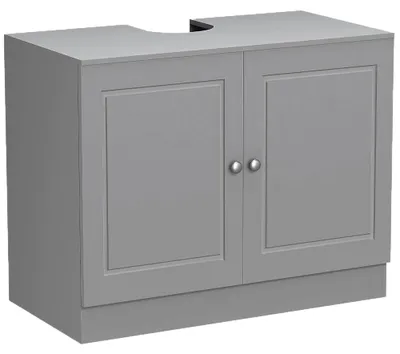 Waschtischunterschrank, MDF, 2 Türen, 55x66x37 cm, grau