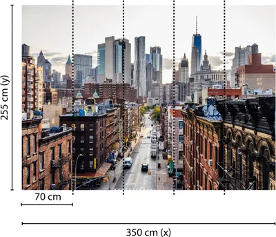 Produktbild von Tadessi Fototapete | Stadt | 3.50 m x 2.55 m | Braun | Grau | Wandbild | Digitaldruck