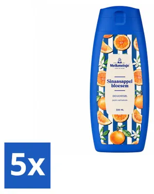 Imagen del producto de 5 unidades de gel de ducha Melkmeisje, aroma flor de naranja, 300 ml - Paquete económico