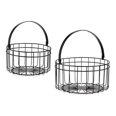 Obrázek produktu pro Černý kovový koš 25 x 27 x 25 cm (2 kusy)