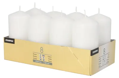 Produktbild von Papstar 17984, Zylinder, Weiß, 16 h, 8 Stück(e)