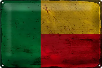 Produktbild von Blechschild Flagge Benins 30x20cm Flag of Benin Rost