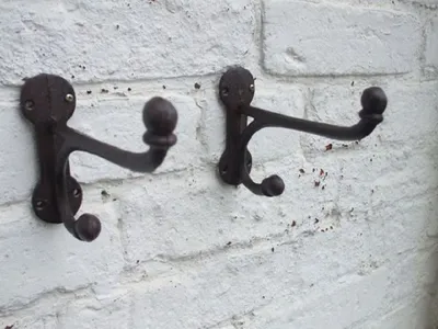 Produktbild von Set 2 Stück Doppelhaken Wandgarderobe Wandhaken Gusseisen Landhausstil