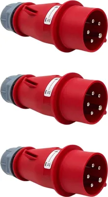 Produktbild von (1 - 10er Pack) CEE-Stecker 16A 400V, IP44, 5-polig männlich 3P+N+E : 3 Paar Anzahl: 3 Paar