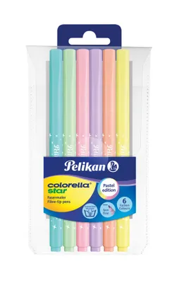 Produktbild von Pelikan Fasermaler colorella star pastell 6er Etui