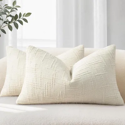 Productafbeelding van Kussensloop, 30x50 cm, set van 2, chenille, beige, decoratieve kussens, sofa kussens