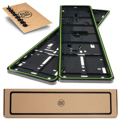 Original ALTI GIRI Premium Kennzeichenhalter + 8x SCHRAUBEN / NEON GRÜN in der Farbe von Konrad Rej / Alti Giri