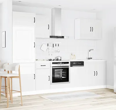 Produktbild von （Robust Möbel） 7-tlg. Küchenschrank-Set Kalmar Hochglanz-Weiß Holzwerkstoff - CL891467 - Küchenschränke