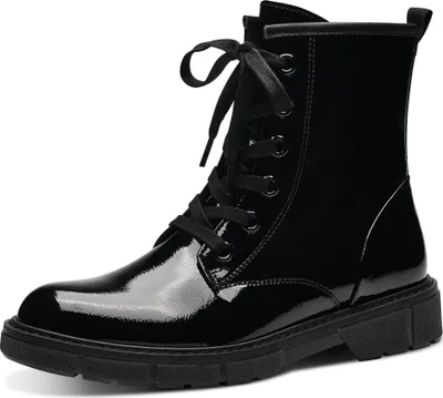 Produktbild von MARCO TOZZI Damen Stiefeletten zum Schnüren, Schwarz (BLACK PATENT), 37 EU