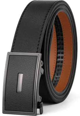 Produktbild von Automatik Gürtel Herren Leder Ratsche ohne Löcher 35mm Schwarz Länge 130cm